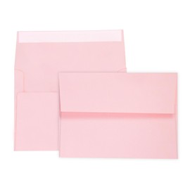 100 Pack A7 Pink Invitation 5x7 Envelopes - Self Seal, Square Flap,Perfect for Baby Shower, 5x7 Cards, Weddings, Birthday, invitations, Graduation, 5.25 x 7.25 Inches (Pink)