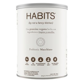 HABITS BY NOT A FANCY KITCHEN - HABITS Proteína Vegana en Polvo, Probiotic Macchiato, Sin Gluten, 100% Vegana, No GMO, 488 g - 488 g | ro...