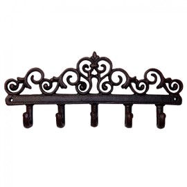 degawo Hook Coat Rack 5 Hooks 32 x 13.5 x 3.7 cm Country House Cast Iron Hook Rail