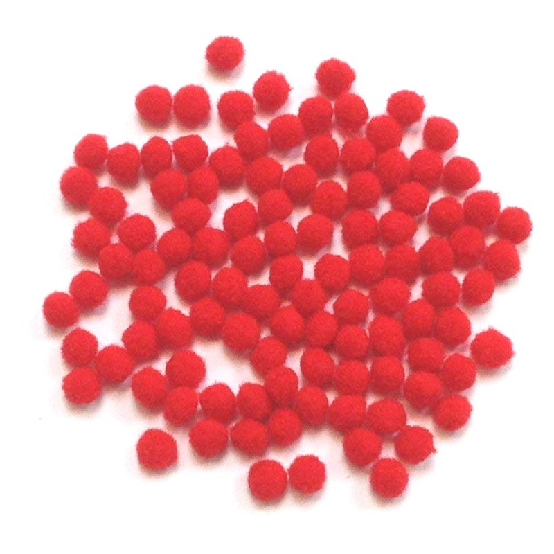 Red Pom Poms 7mm - 100 Pack by arkCRAFT