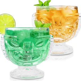 Gusnilo Alluring Tiki Glasses Tiki Cups 17 Oz & More - Premium Tiki Bar Essentials,Discover Tiki Cups, Tiki Mugs, Tiki Statues. Elevate Your Tiki Bar Experience with Stylish Glasses and Decor (2*PCS)