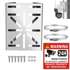 SamIdea Security Camera Universal Wall Mounting Bracket with 2 Loops, Stainless Steel Vertical Pole Mount Adapter for CCTV Surveillance Camera PTZ Dome Indoor Outdoor AP Access Point Client CPE