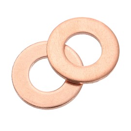 sourcing map M10 Flat Washer, 12 Pcs Copper Ring Flat Washers 20mm OD 1.5mm Thick Metal Sealing Gasket Ring for Screws Bolts Nuts