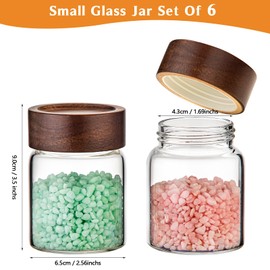 Patoper Glass Spice jars Glass Jars with Screw Lid 5 oz, Food Storage Canister for Pantry Sugar Tea Coffee Bean Seasoning Nuts Cookies (6 * 150ml(5oz))