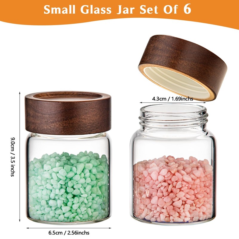 Patoper Glass Spice jars Glass Jars with Screw Lid 5
