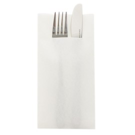 Sovie HORECA Cutlery Napkin Made of Linclass® Airlaid | High-Quality Disposable Napkins | Ideal for Catering and Private Celebrations | (40 x 40 cm, White, 75)