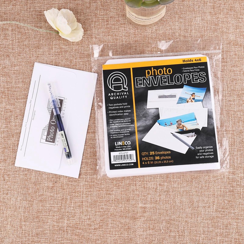 Lineco Photo File Envelopes 4X6 Inch 25/Pk