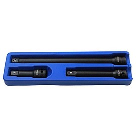 US PRO 2086 3PC 1/2" DR Impact Extension Bar Set 75, 125, 250m, Black/Blue