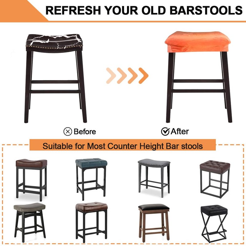 Bifaunvogel Bar Stool Cover Rectangle Set of 4 Velvet Stretch