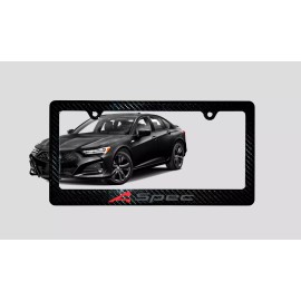 acura sport Black on Black Acura A-Spec 100% Black Carbon Fiber License Plate Frame Premium