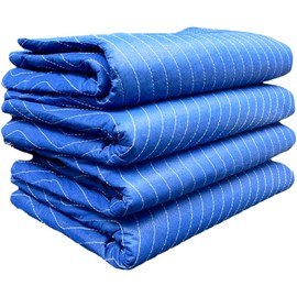 AVG Packaging Supplies Heavy Duty Moving Blanket (72” x 80”) - 43lb / Dozen, Furniture Blankets Pads for Moving & Storage, Professional Quilted Large Moving Blanket – 12ct (Blue, Dark Blue)