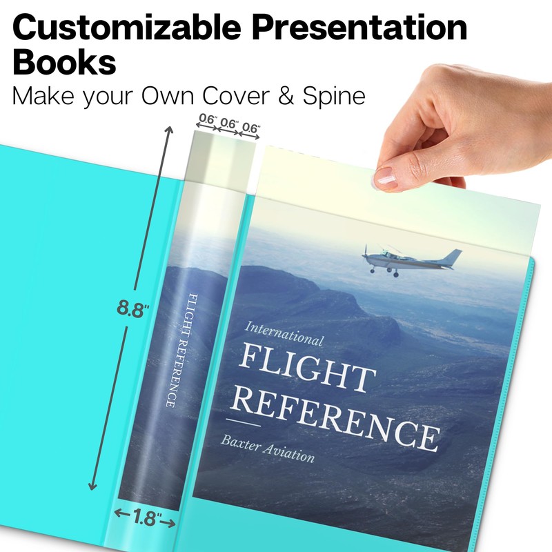 Dunwell Small Presentation Book 5.5x8.5 (2-Pack, Aqua), 24 Pockets Display