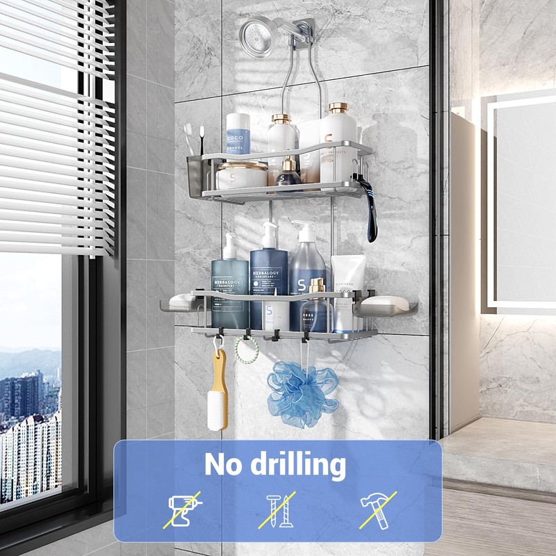 Aitatty Hanging Shower Caddy Bathroom Organizer: Rustproof Shower Shelf Racks