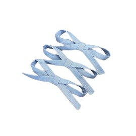 Blue Denim Hair Bow Clips Girls Denim Bowknot Pin Girls Blue Jeans Hair Bow Clips BW27 (3 Pcs-E1)