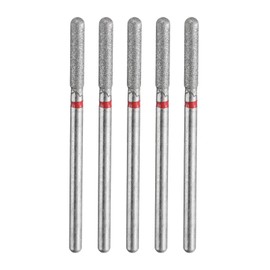sourcing map 5pcs 200-230 Grits Diamond Grinding Bit 2.6mm Cylindrical Ball Head 2.35mm Shank 12.5mm Length Stone Sanding Drill Bits Rotary Tool for Ceramic Glass Nails Grinding Polishing