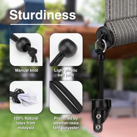 IVYSUN Shade Replacement Parts,Compatible with Coolaroo Exterior Roller Shade(Black,3 Set)