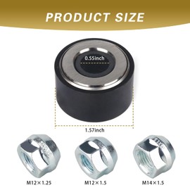 Polcatay 1 Set Wheel Stud Installer, 22800 Wheel Hub Modification Screw Installation Bearing Tool, M12 x 1.25 M12 x 1.5 M14 x 1.5 Hex Wheel Lug Nut Adapter, for Cars Tire Repair Accessories (Black)