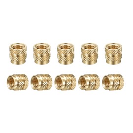 DTGN M4 x 6 mm x 6 mm (inside x length x outside diameter) Knurled Insert Nuts for Plastic Shell Brass Female Thread Heat Set Insert Embedded Nuts