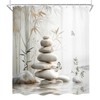 Zen Bamboo Gray Butterfly Stone Spa Pastel Bathroom Shower Curtain