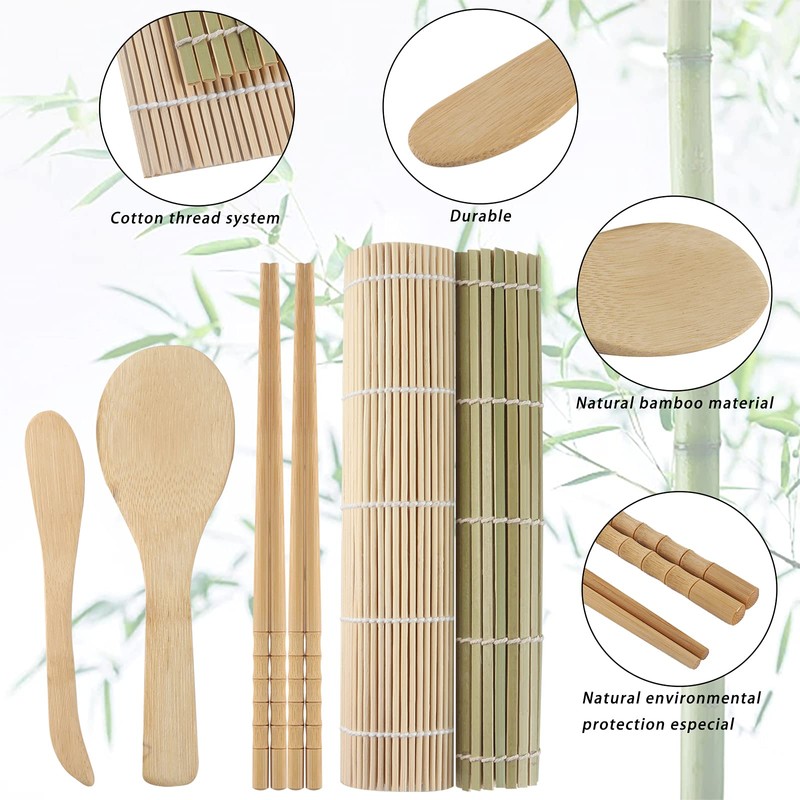 Thanice Upgraded Sushi Making Kit, 14-piece Sushi Kit Sushi Roller