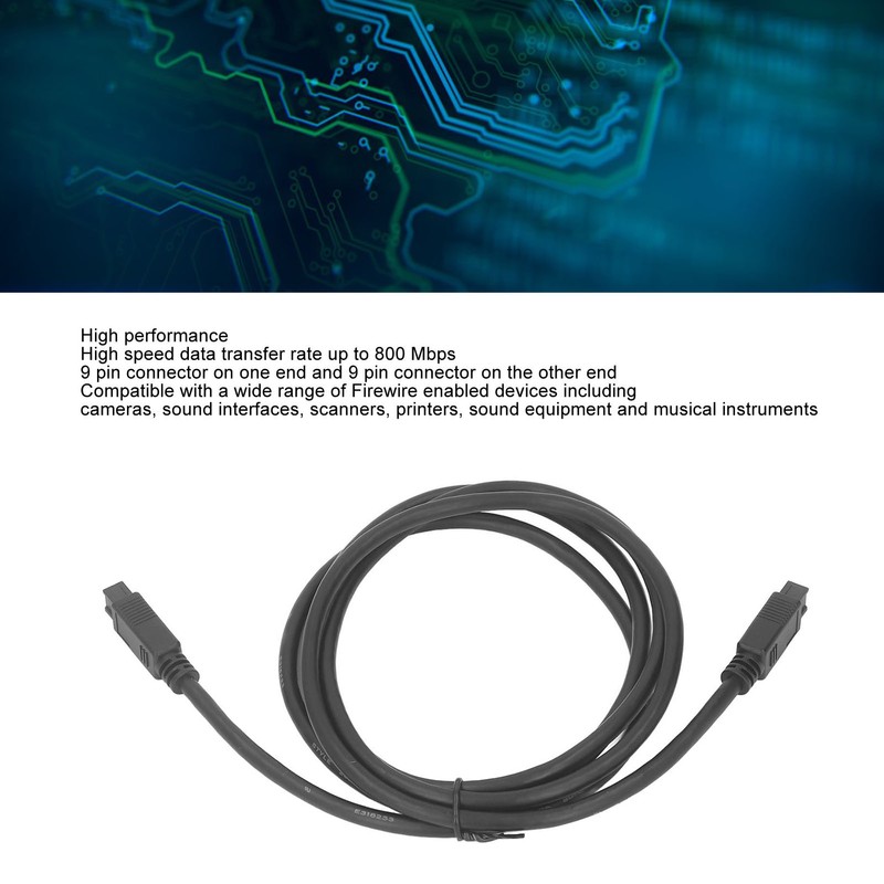 IEEE1394 Firewire DV Cable 9 Pin to 9 Pin Male