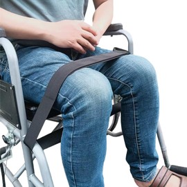 1Pcs Wheelchair Strap Seat Belt Leg Support Strap for Wheelchair User Wheelchair Thigh Strap Support Leg Straps for Elderly Dementia Paralysis Parkinson's Leg Spasm Keeping Leg Together(Black)