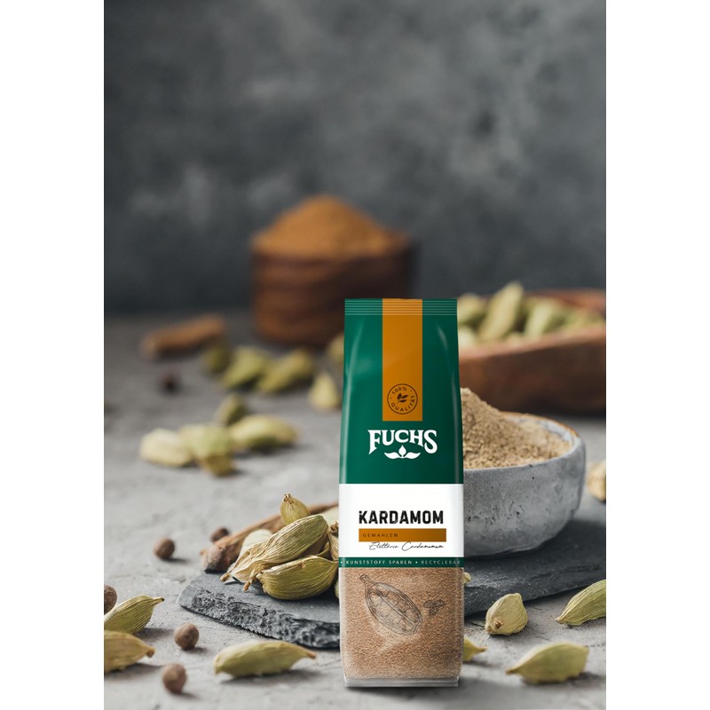 Fuchs Gewürze - Kardamom gemahlen im recyclebaren Nachfüllbeutel - 50