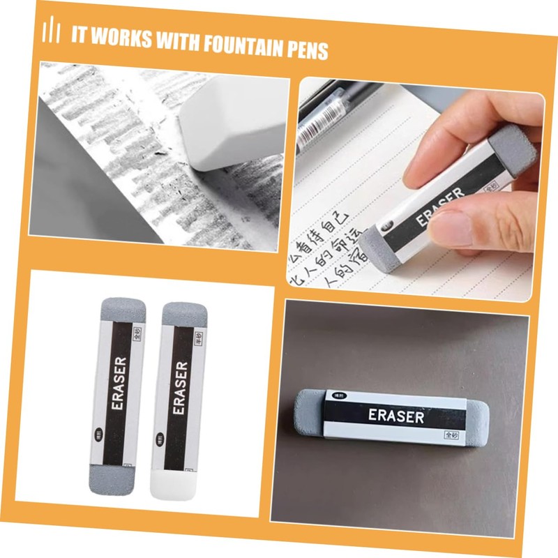 STOBOK Pack of 2 Portable Sand Eraser Pens for Classroom