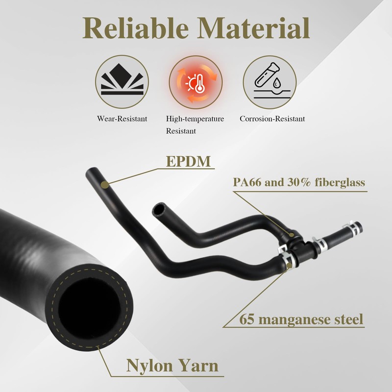 FUSCH Heater Hose Pipe Set with TEE Supply-Return Compatible with