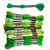 Huimai 28 Colours Green Embroidery Thread, Gradient Friendship Bracelets Yarn,
