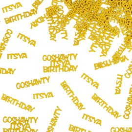 100pcs Go Shawty It’s Your Birthday Confetti, Glitter Gold Happy Birthday Confetti Table Scatter, Funny 21st 30th 40th 50th 60th 80th Birthday Party Decorations for Women Men