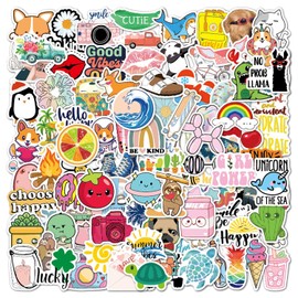 EUZUXU 100 Pcs Vsco Sticker Aesthetic Sticker Set, Waterproof Stickers, for Laptop Computer, Scrapbook, Guitar, Cup, Suitcase, Water Bottle, Scrapbook, Skateboard