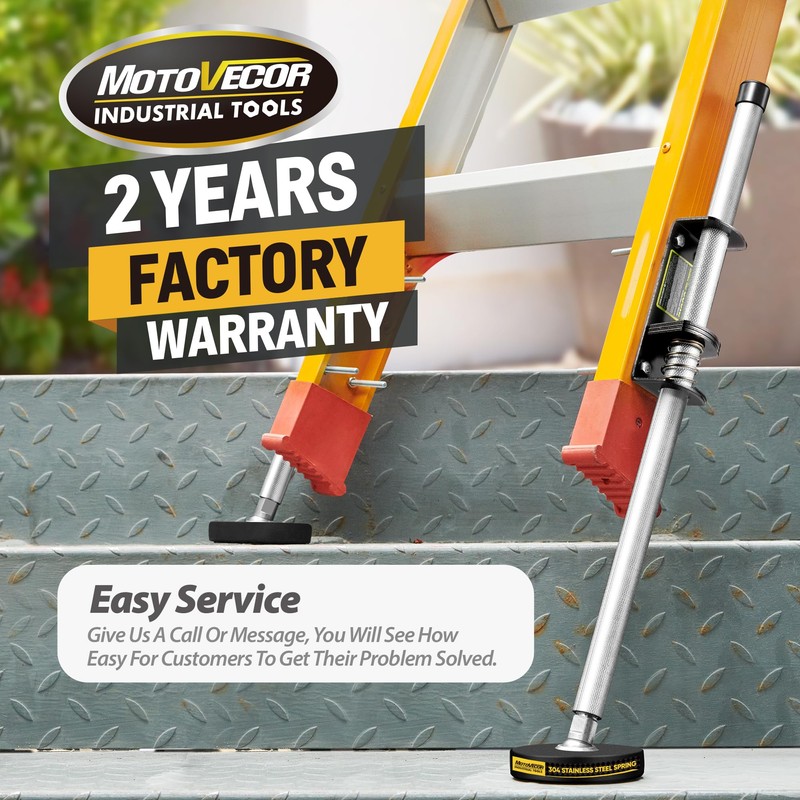 Adjustable Ladder Leveler with Anti-Slip Rubber Feet, Extension Ladder Stabilizer