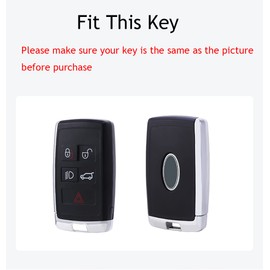 HIBEYO Key Fob Cover for Land Rover Defender Discovery Sport New Range Rover Evoque Sport Velar Jaguar E-Pace I-Pace Accessories Car Key Case Keychains 5 Buttons Orange