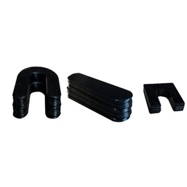 KATOOL 60 Pcs 2MM Shims Structural Tile Plastic Flat Shims and U Shaped Horseshoe Plastic Shims for 2 Post Lift Leveling, 1.4 Inch, 2 Inch, 2.3 Inch