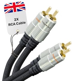 CableMountain RCA Cables 15m - Gold Plated Male-to-Male RCA to RCA Cable - Phono to Phono Cable for Amplifier, Turntable, TV, Home Theater, Speakers and HiFi Systems