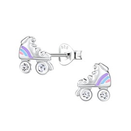 Rollerblades Earrings with Crystal Stones 925 Sterling Silver Rollerskating