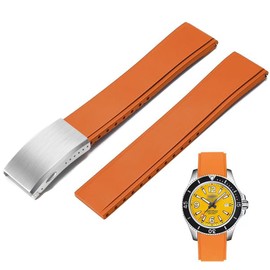 Danxancy FKM Rubber Watch Strap,Cut to Size Quick Release Fluororubber Watch Band with Deployment Clasp 19mm 20mm 21mm 22mm Soft Durable Universal Replacement Band Strap for Men Women