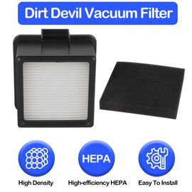 Hepa Filter & Foam Filter Replacement for Dirt Devil F43 2PY1105000 1PY1106000, Compatible with Easy Lite Cyclonic Quick Vac UD20005 Extreme Cyclonic Quick Vac UD20010 Upright Vacuum Cleaner - 2 Pack