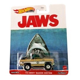 Hot Wheels Jaws from the film Lo Squalo Die Cast Model Car 1975 Chevy Blazer Custom Amity Police Scale 1:64 - Length 7 cm HKC24