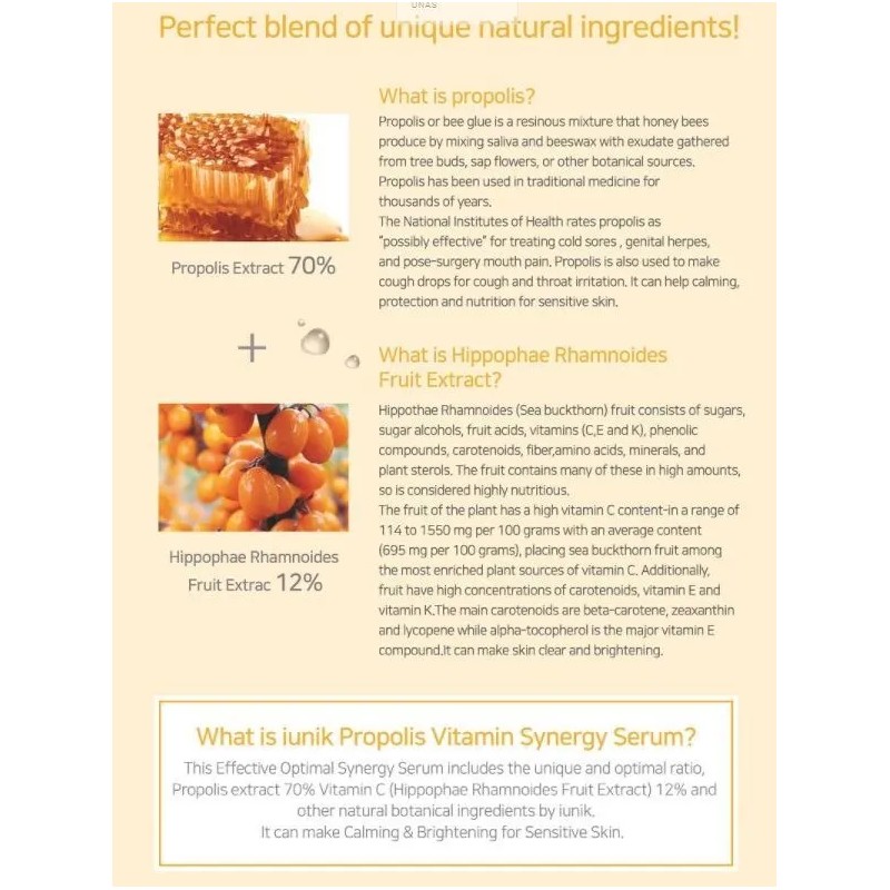 Iunik Propolis Vitamin Synergy Serum - Cosmética Coreana
