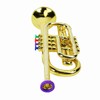 Gold Kid Trumpet Toy with 4 Colored Keys Interesting Educational