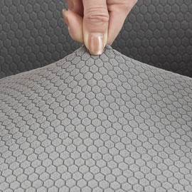 No. 918 Belmonte Modern Honeycomb Stretch Fit Elastic Sofa Cover, Gray