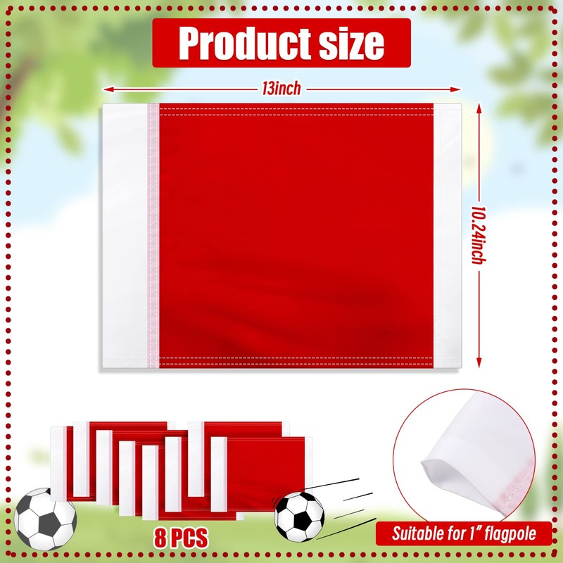 Set of 4 Red Replacement Soccer Flags Soccer Corner Flags