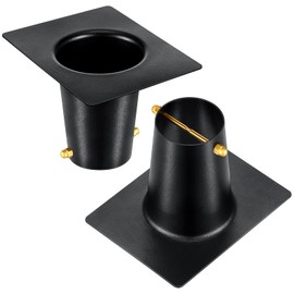 Ripeng 2 Pack Rain Chain Gutter Adapter Black Powder Coated Aluminum Rain Chain Gutter Installer Rain Chain Accessories for Rain Chain Installation Outside Gutters Downspout