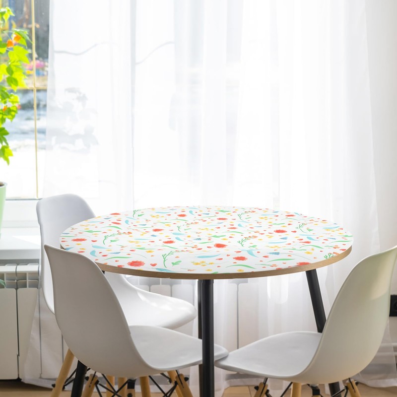 MAGICLULU Round Tablecloth Vinyl Cover for Dining Picnic Tables Scratch-Resistant