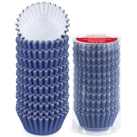 Caperci Grease-Resistant Standard Cupcake Liners 150 Counts - Heavy Duty Paper Muffin Baking Cups, Odorless, No Muffin Pan Needed, Easily Peels (Navy Blue)