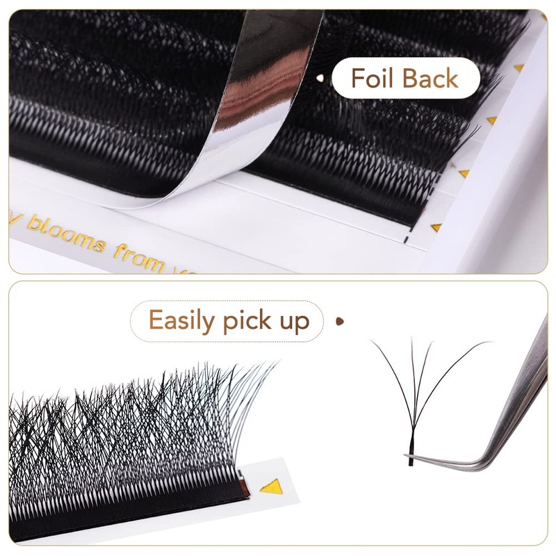 Lunamoon Volume Eyelashes, 4D W Eyelash Extension, Premade Fans Eyelash
