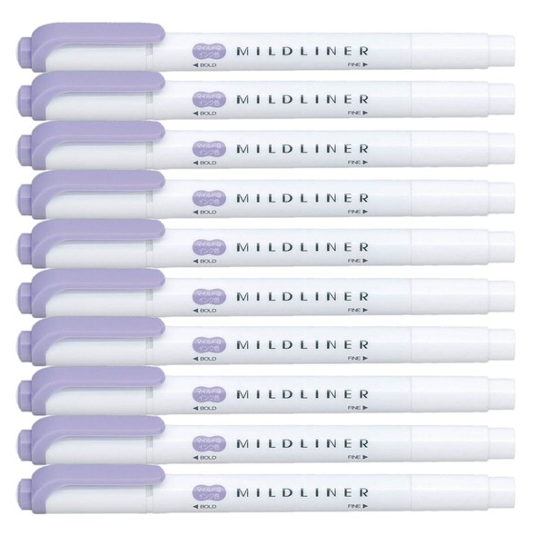 ZEBRA MILDLINER Highlighter pen markers, Mild Violet (WKT7-MVI) x10