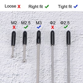 sourcing map Pack of 50 Rubber End Caps 2.5mm ID Vinyl Round Tube Bolt Cap Cover Screw Thread Protector Black